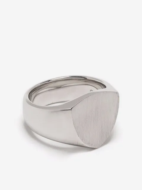 Tom Wood Shield satin signet ring
