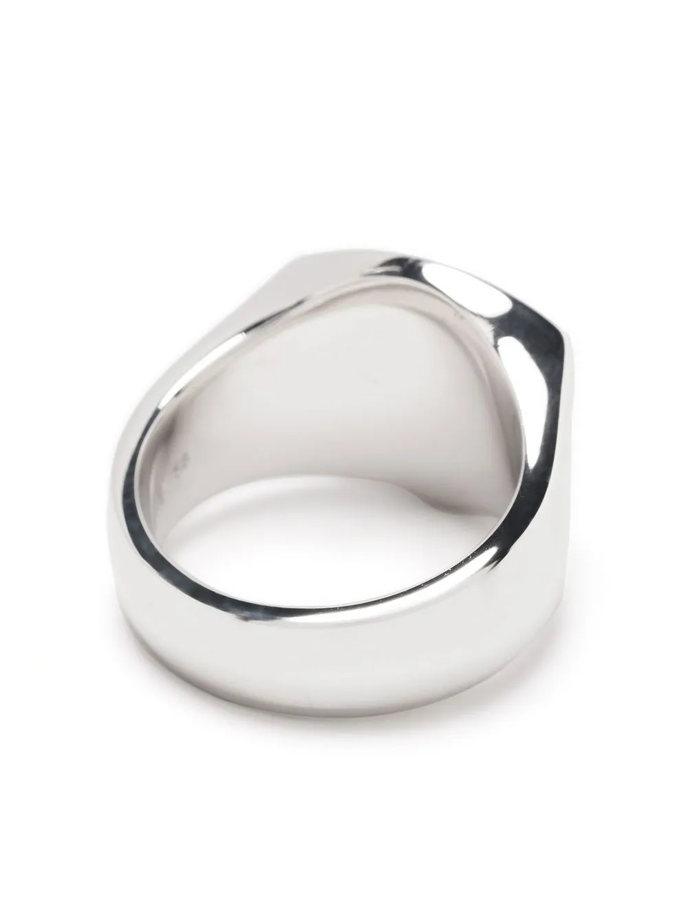 Shop Tom Wood Shield Black Mop Signet Ring In Silver