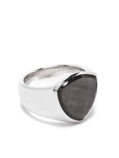 Tom Wood Shield Black MOP signet ring