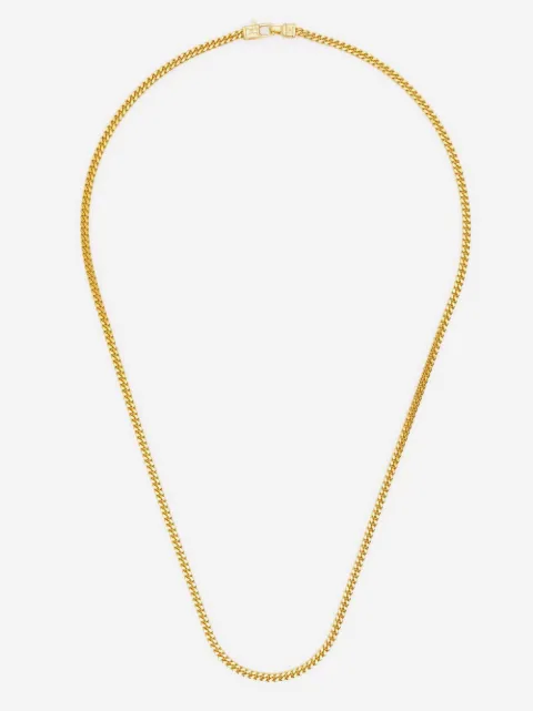 Tom Wood collar de cadena con motivo M en plata de ley bañada en oro