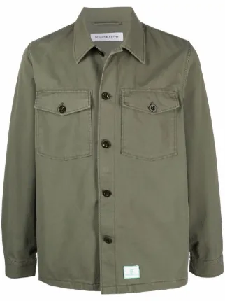 green button-up shirt jacket for men 