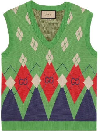 Gucci GG Argyle Knitted Vest - Farfetch