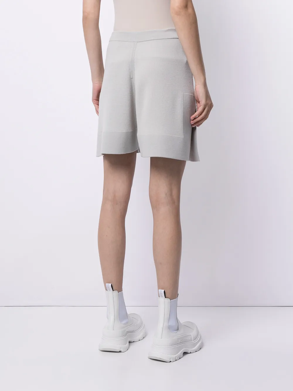 Rick Owens Knee-length Knitted Shorts In Grey