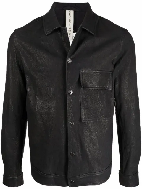 giorgio brato 皮质衬衫式夹克