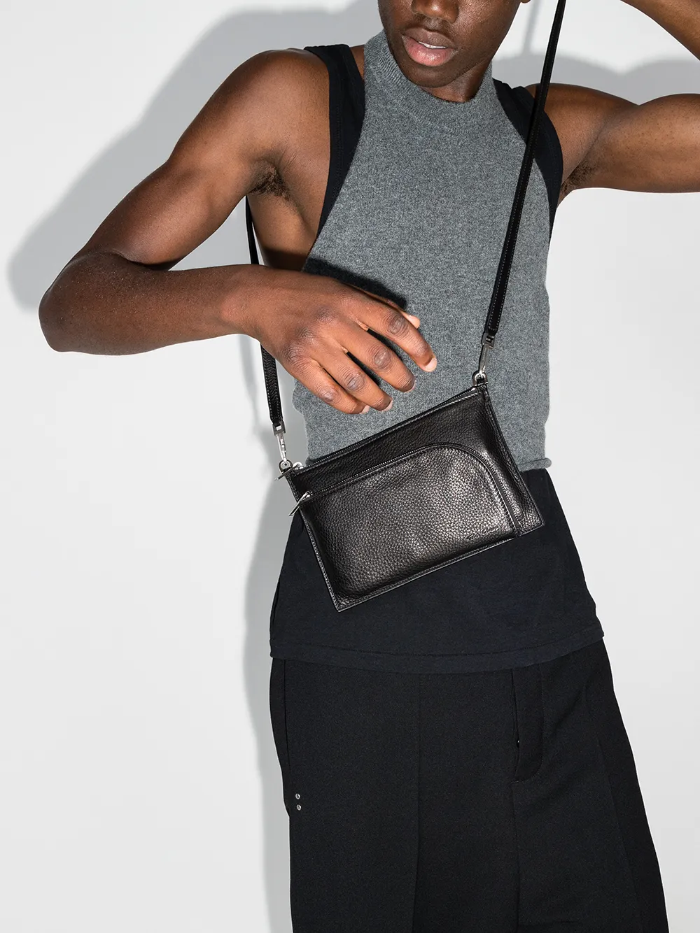 Image 2 of Rick Owens Club leather clutch bag