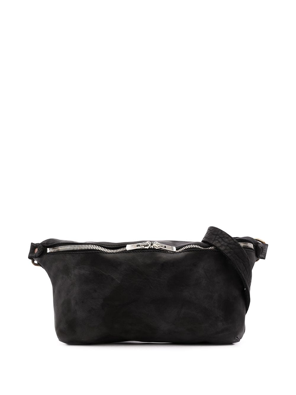 Guidi Full-grain Leather Messenger Bag In Black