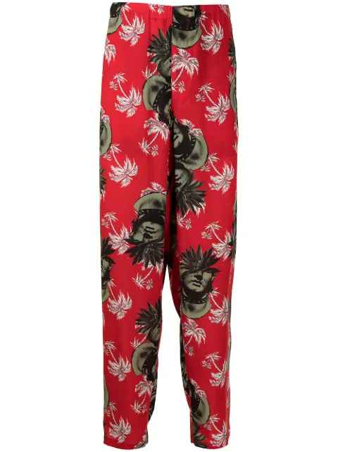 Undercover printed straight-leg trousers