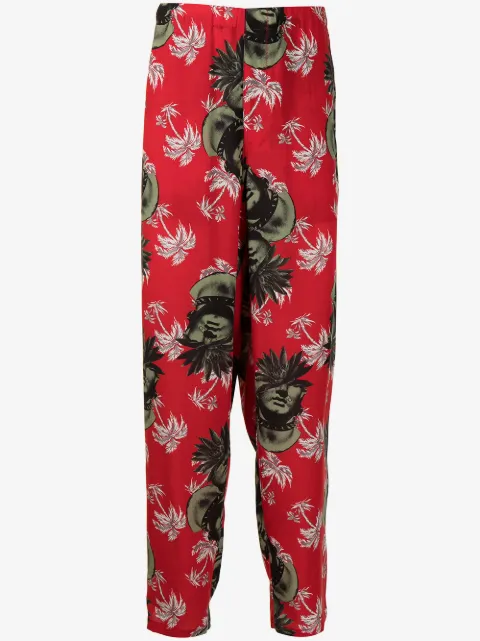 Undercover printed straight-leg trousers