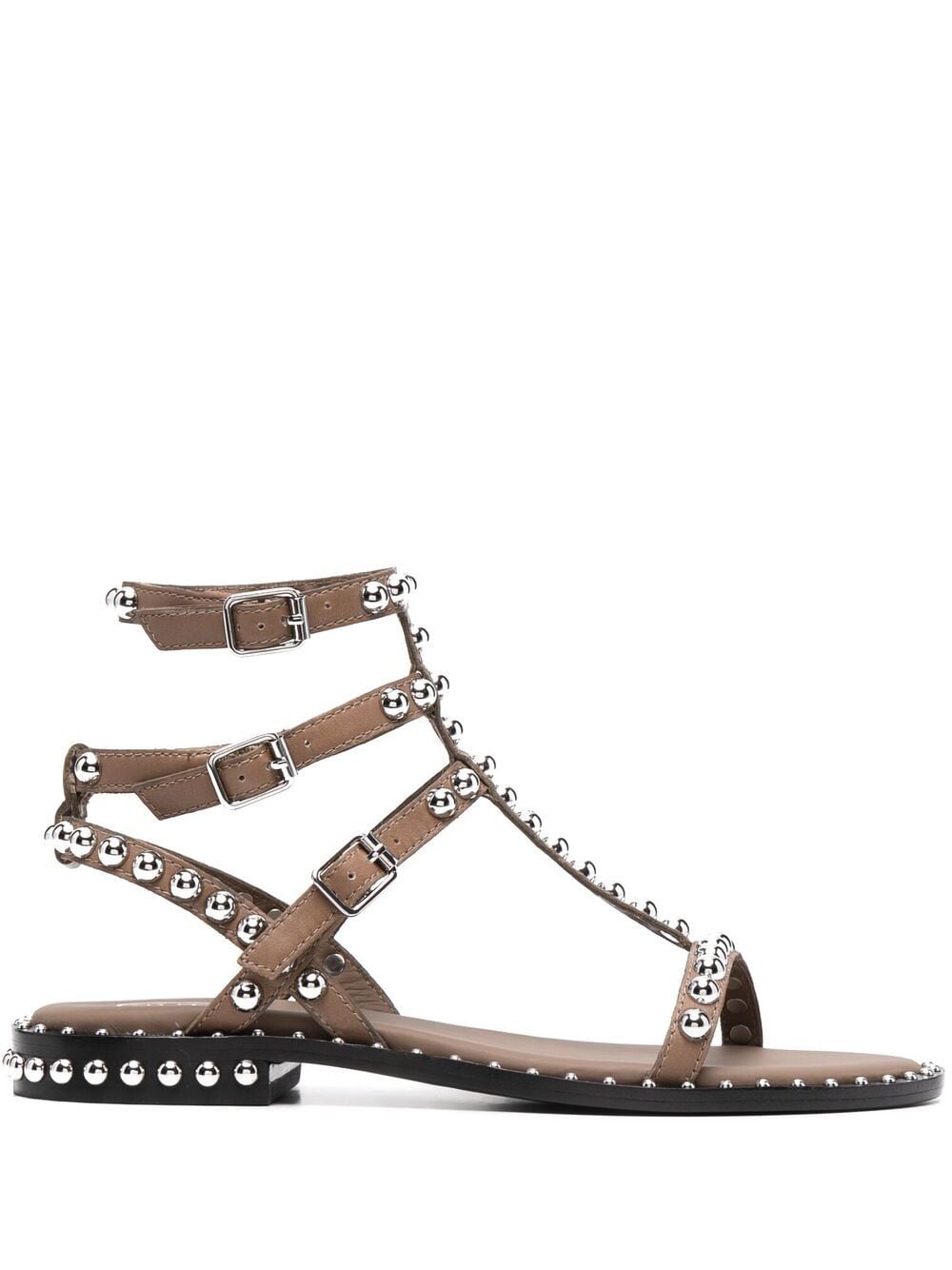 Ash Play Studded Sandals In Brown