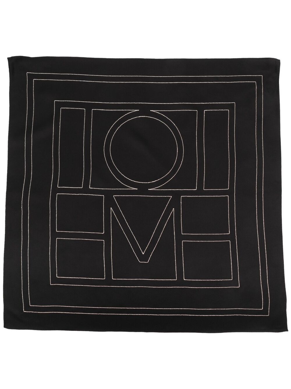 Shop Totême Logo-print Scarf In Black