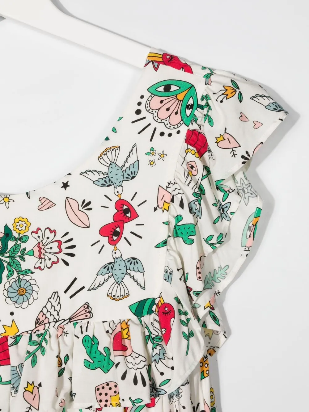 фото Sonia rykiel enfant платье с оборками и графичным принтом