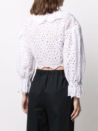 cropped broderie anglaise top展示图