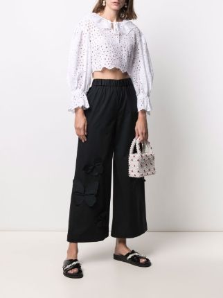 cropped broderie anglaise top展示图