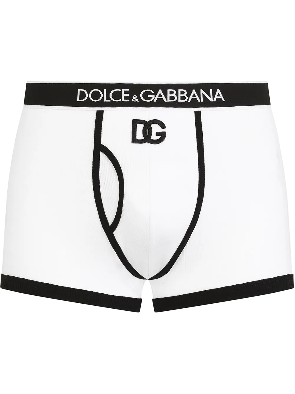 dolce & gabbana boxer en coton à logo dg - blanc