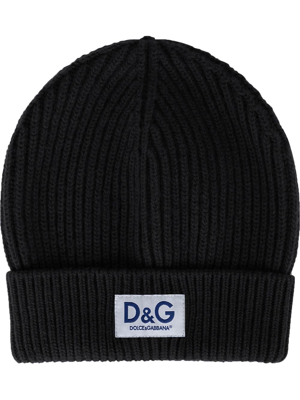 logo-patch ribbed-knit beanie