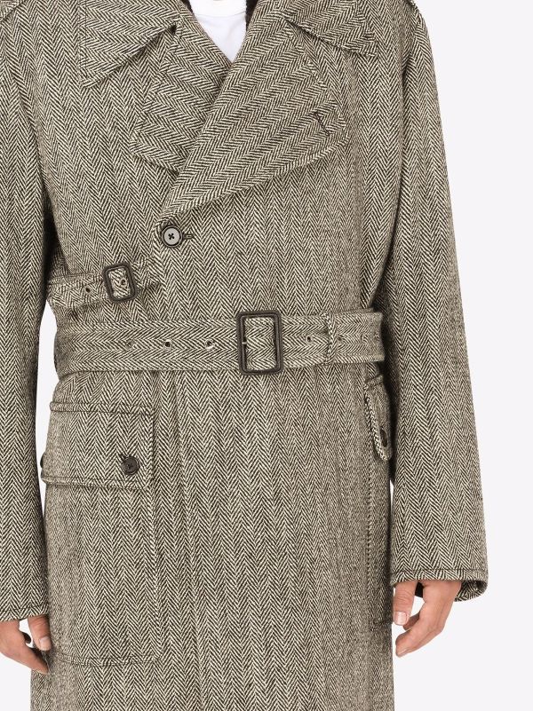 dolce and gabbana herringbone coat