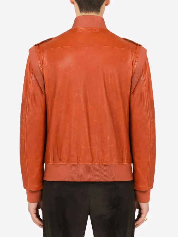 orange leather coat