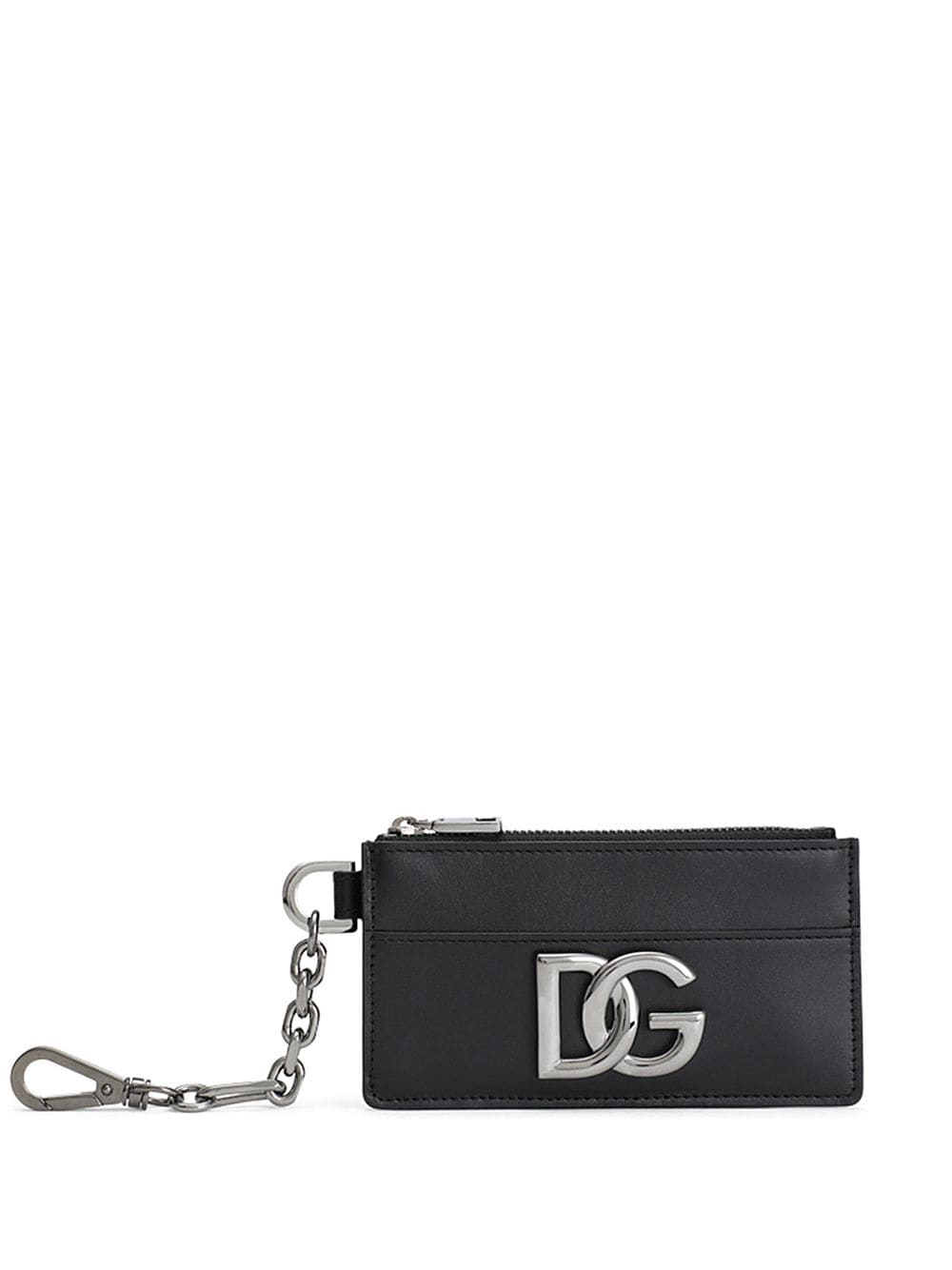 Dolce & Gabbana Logo Plaque Clip-on Cardholder In Schwarz