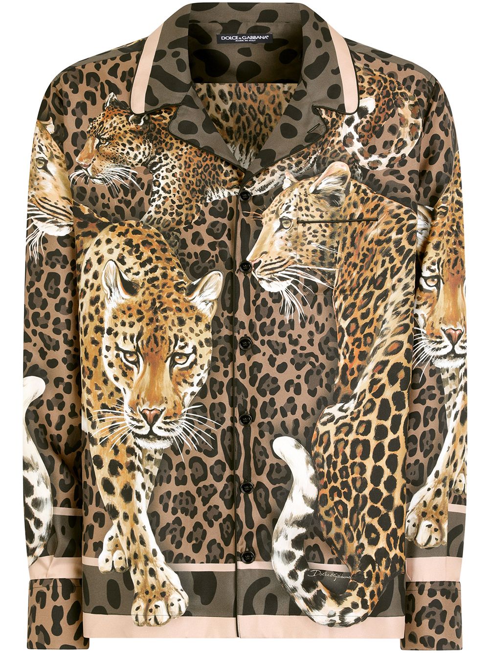 фото Dolce & gabbana рубашка с леопардовым принтом
