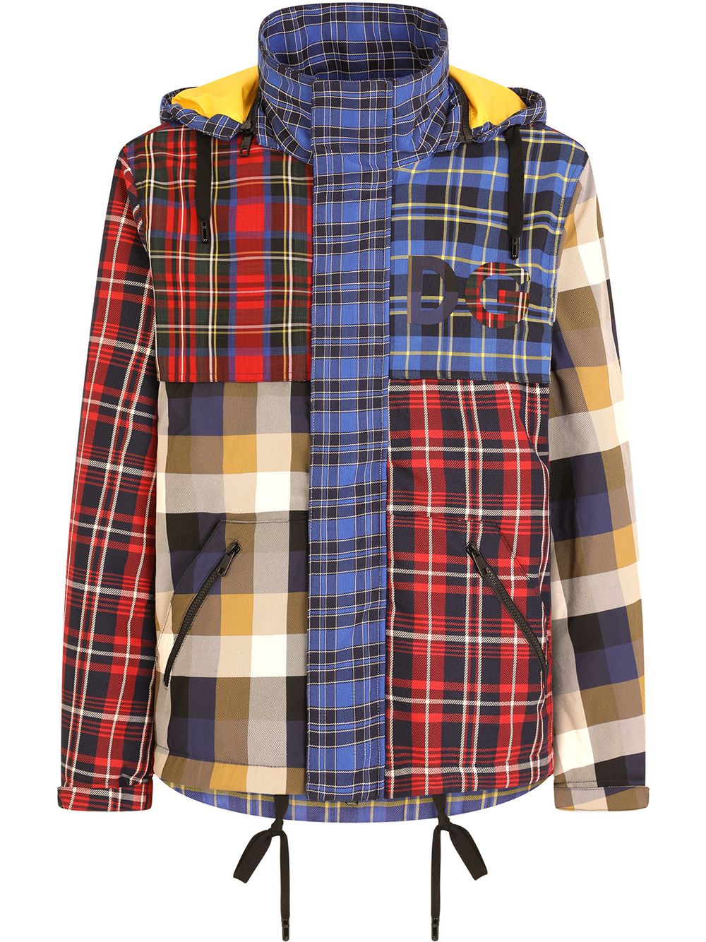 Image 1 of Dolce & Gabbana plaid-check patchwork coat
