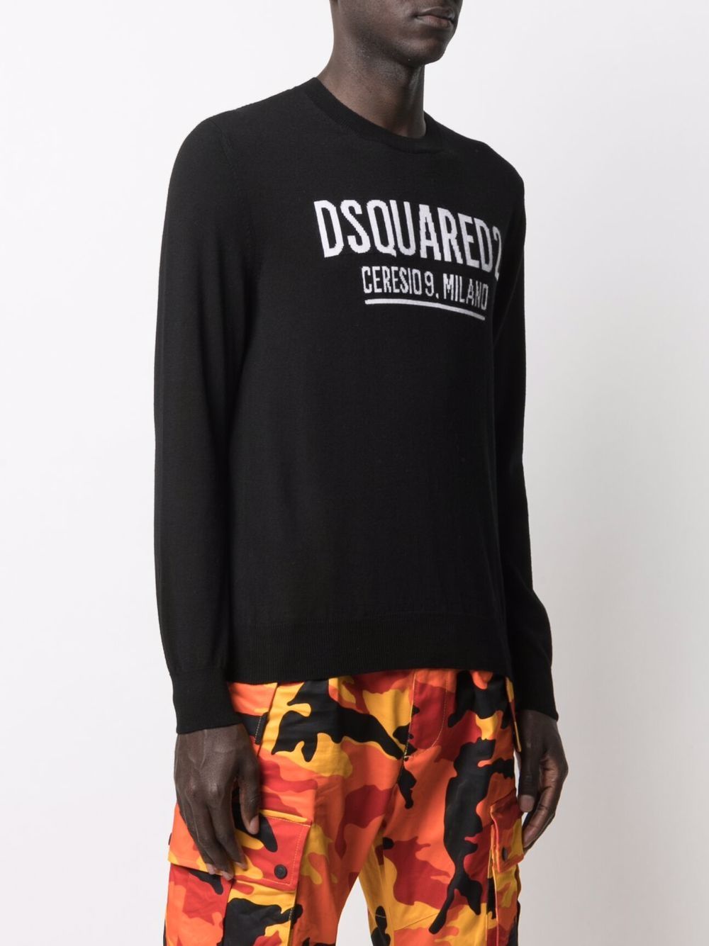 DSQUARED2 logo intarsia-knit jumper Men