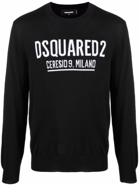 DSQUARED2 logo intarsia-knit jumper Men