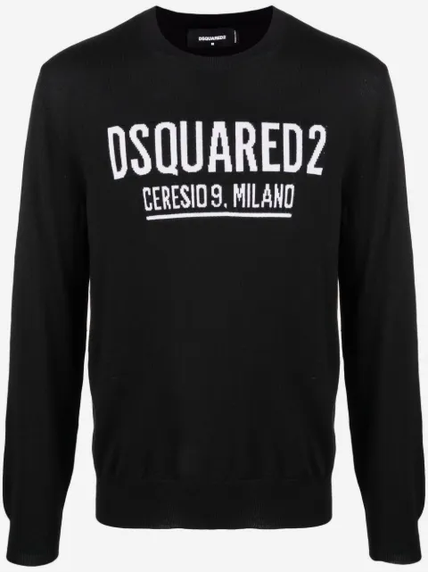 DSQUARED2 D2次方 logo嵌花针织毛衣