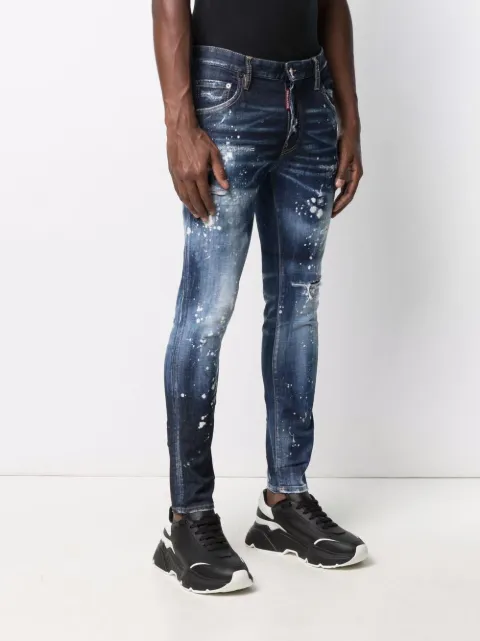 dsquared jeans green paint 