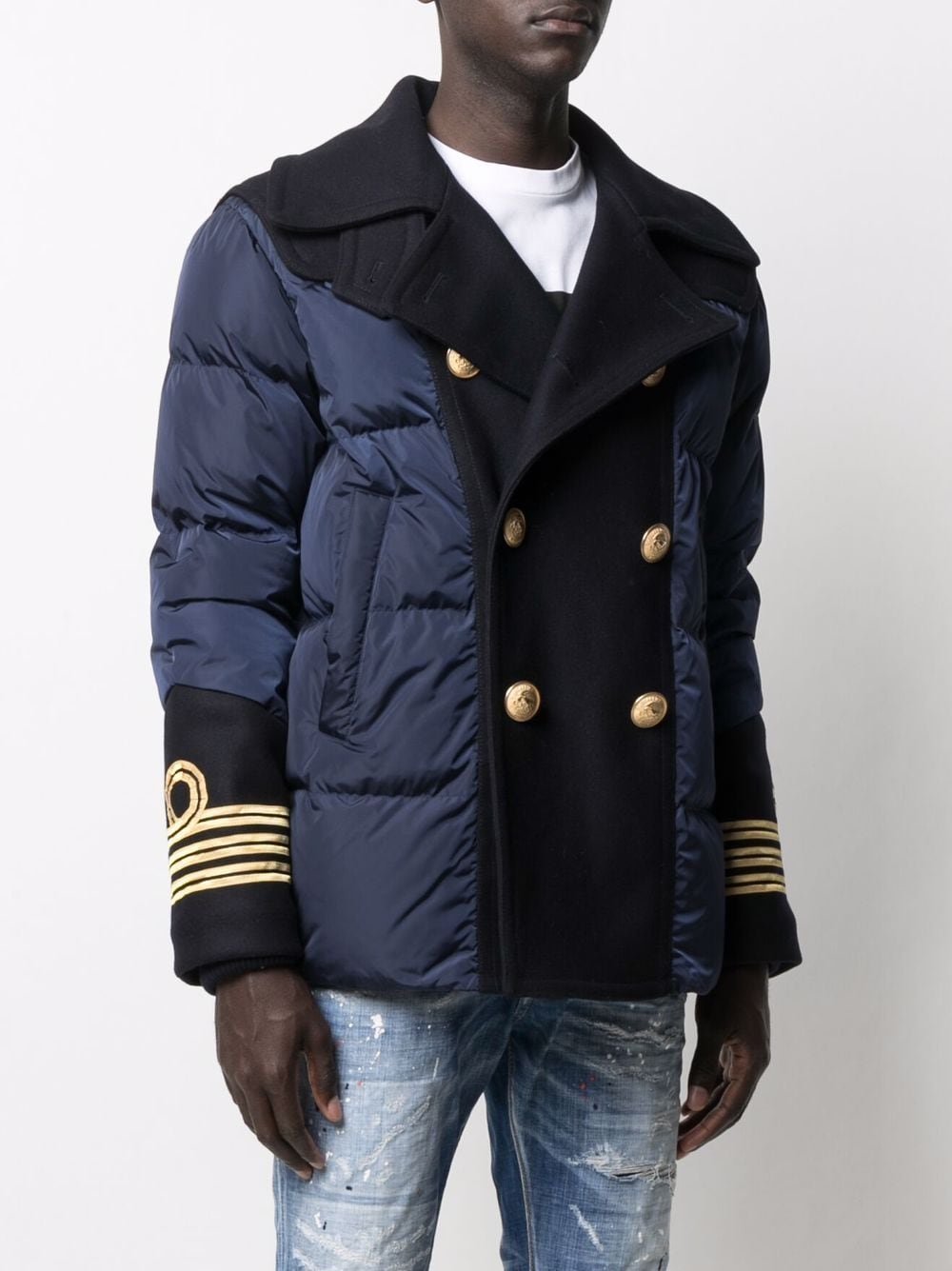 Shop Dsquared2 Double-breasted Puffer Coat In Blau