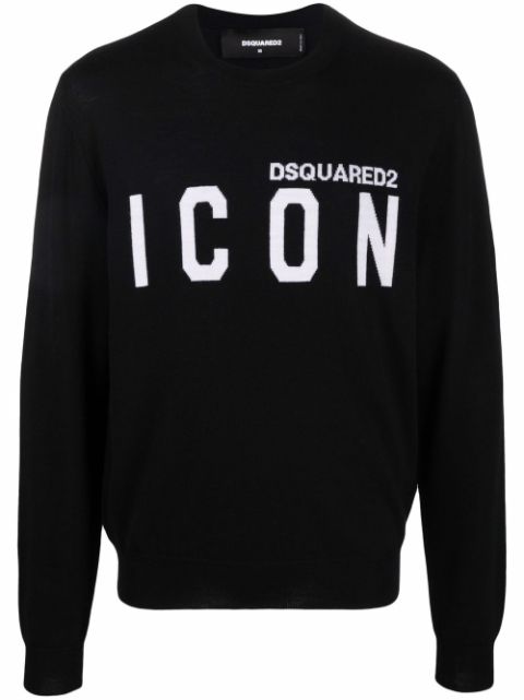 DSQUARED2 slogan-print wool jumper Men