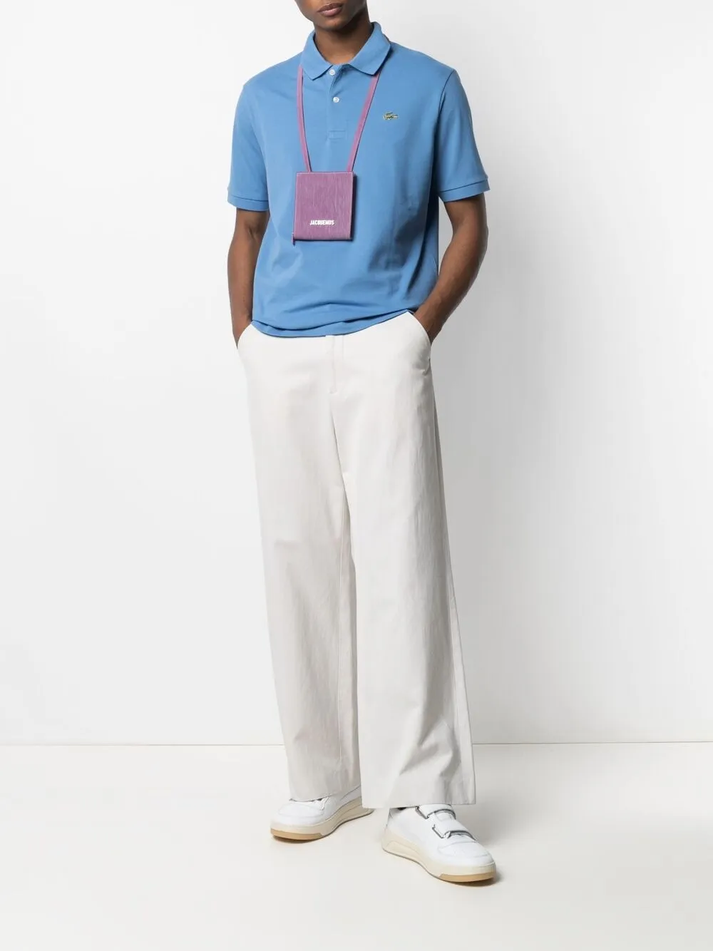 Lacoste Poloshirt met logoplakkaat - Blauw