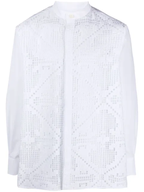 Valentino Garavani pointelle-knit cotton shirt