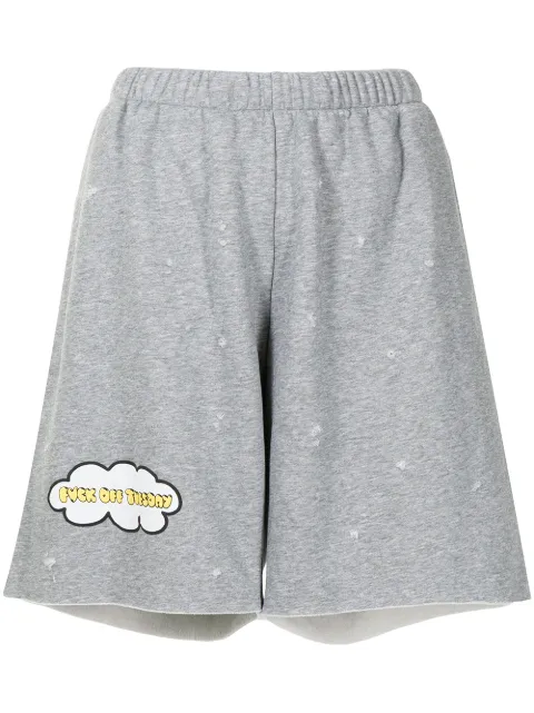 Natasha Zinko slogan-patch track shorts