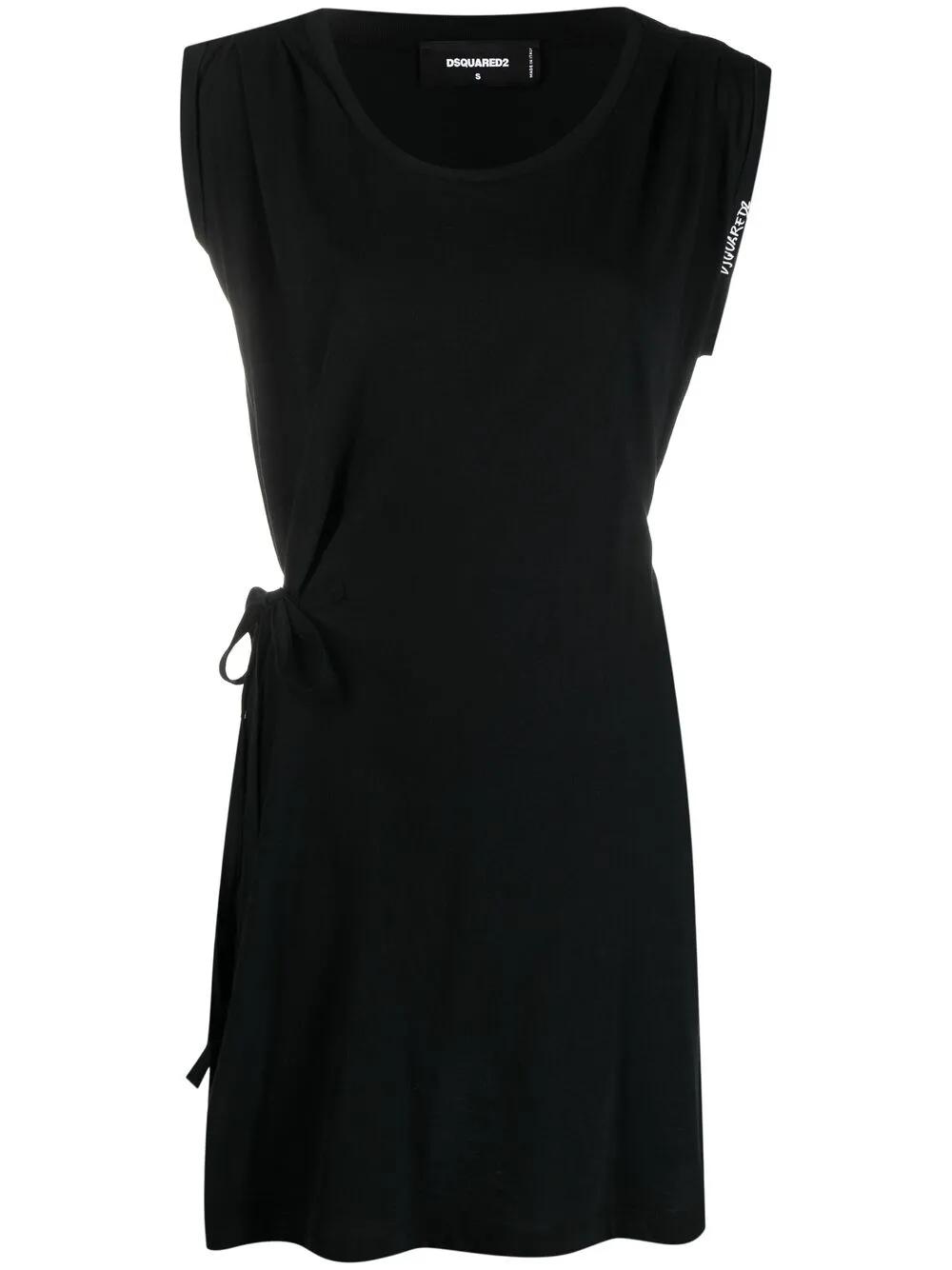 

Dsquared2 vestido cruzado con logo estampado - Negro