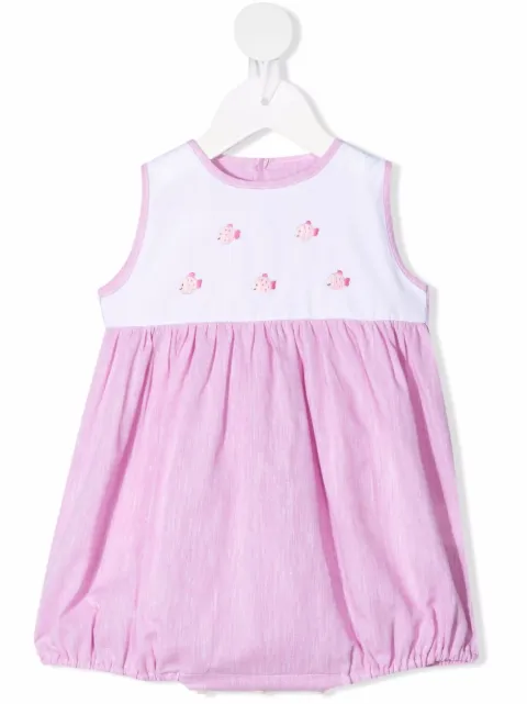 Siola fish embroidery colour-block shorties