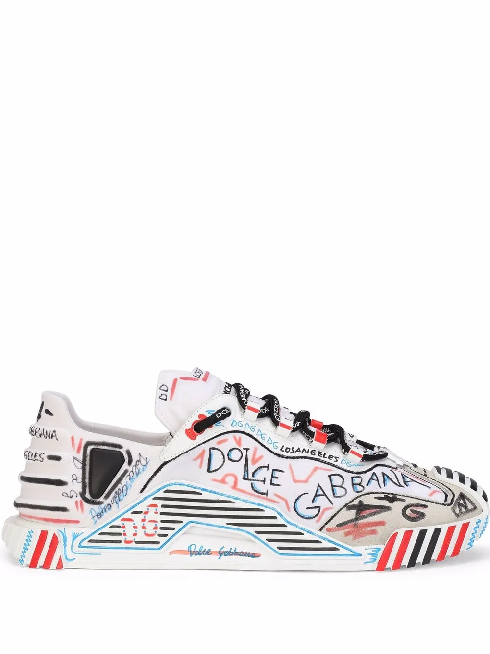 

Dolce & Gabbana tenis con estampado de grafiti - Blanco