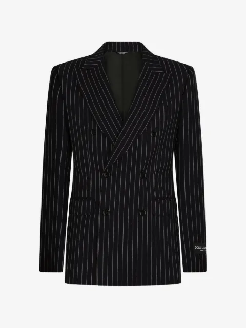 Dolce & Gabbana blazer croisé à fines rayures