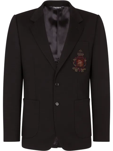 Dolce & Gabbana Blazer de lã virgem mista com aplicações