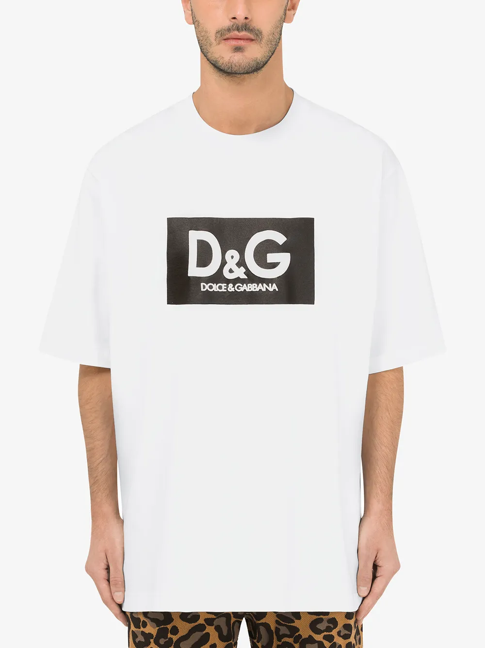 Shop Dolce & Gabbana Logo-print Cotton T-shirt In Weiss