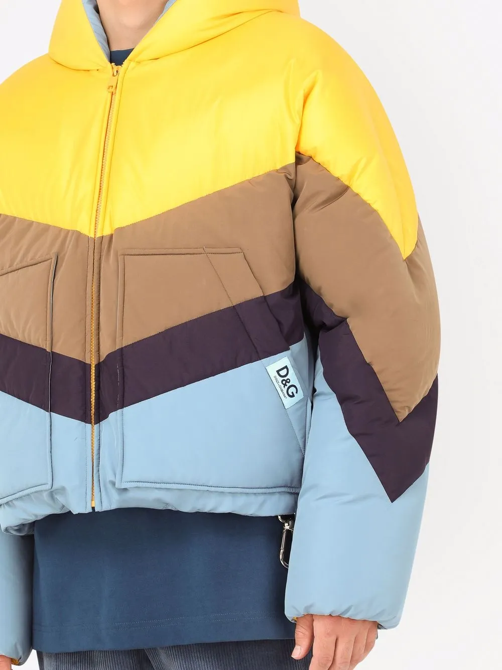 фото Dolce & gabbana пуховик с узором шеврон