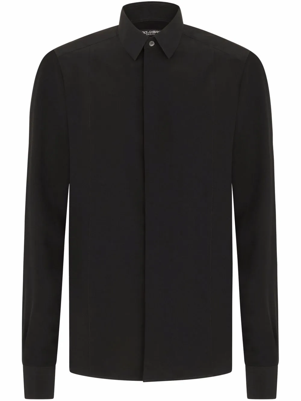 

Dolce & Gabbana camisa lisa manga larga - Negro