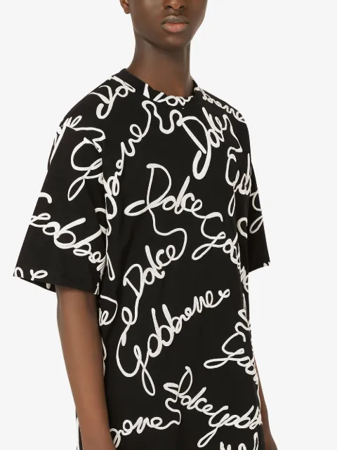 Dolce Gabbana Logo Print Cotton T Shirt Farfetch