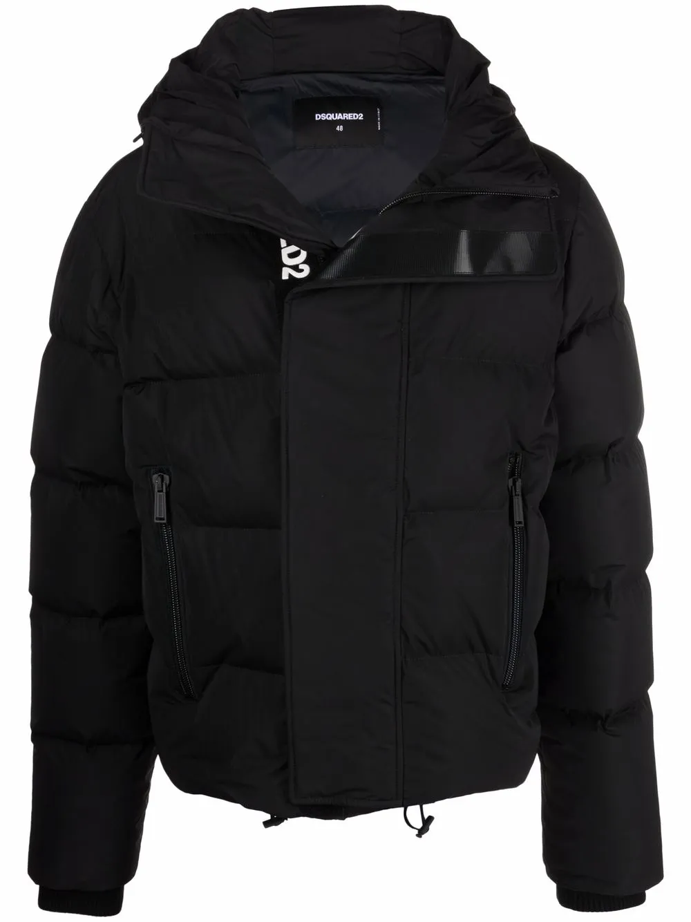 logo-print puffer coat