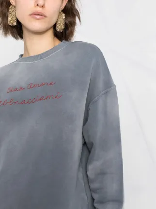 embroidered slogan jumper展示图