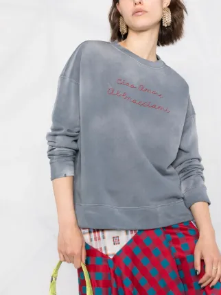 embroidered slogan jumper展示图