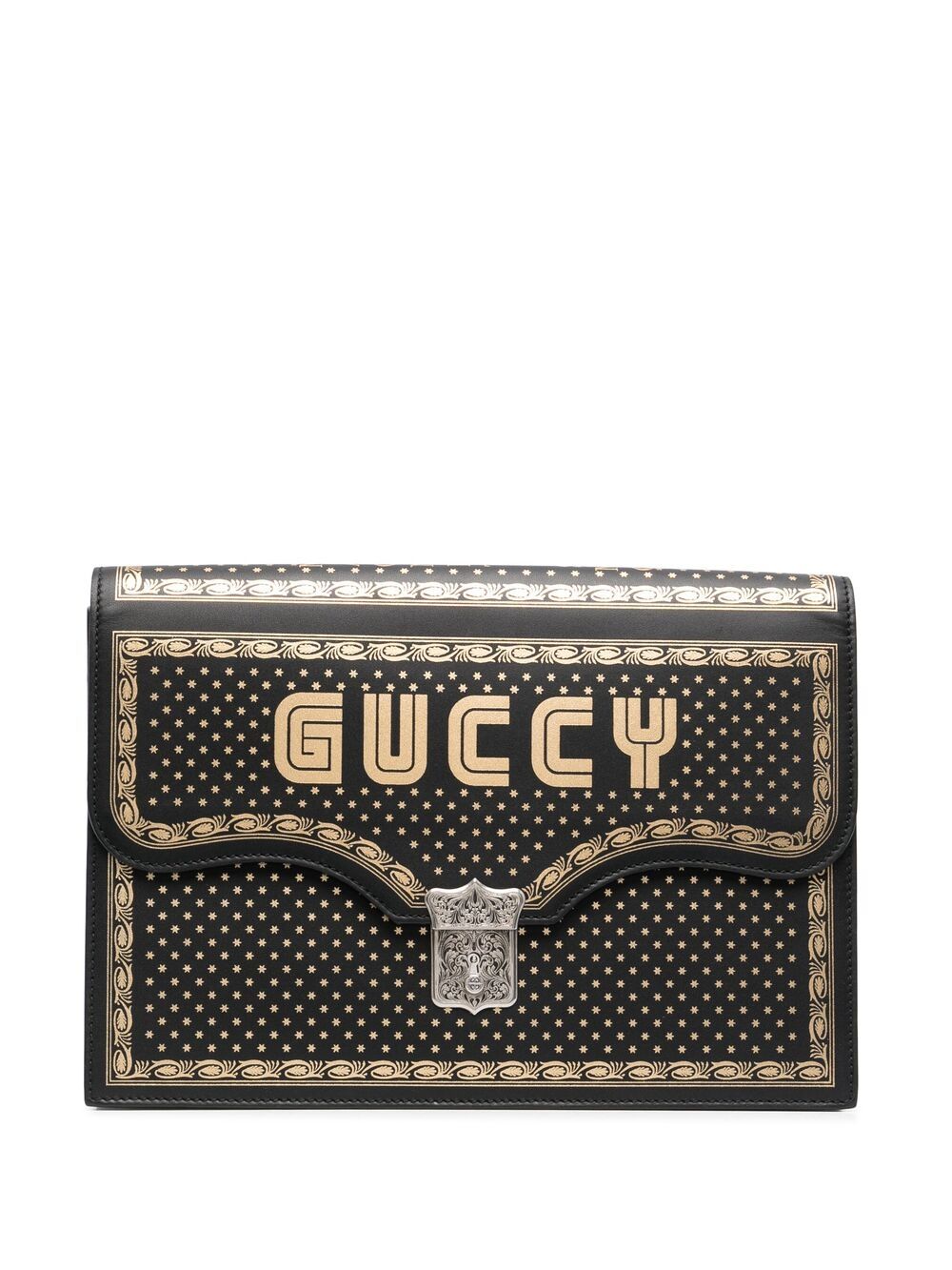 Pre-owned Gucci X Dapper Dan 2018 Guccy Clutch In Black