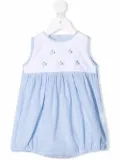 Siola fish embroidery colour-block shorties - Blue