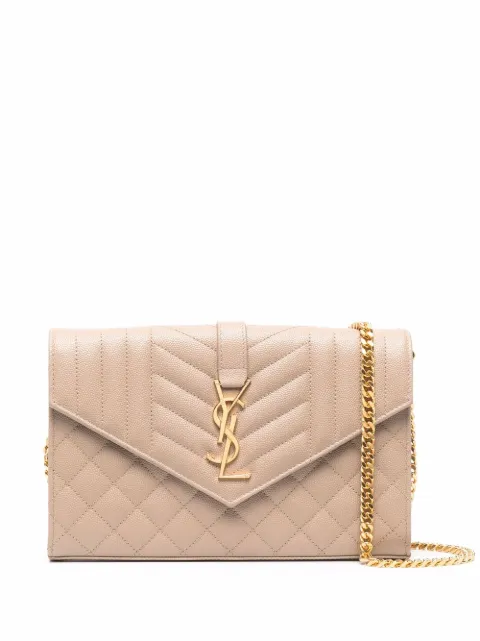 Saint Laurent Bolsa envelope com alça de corrente