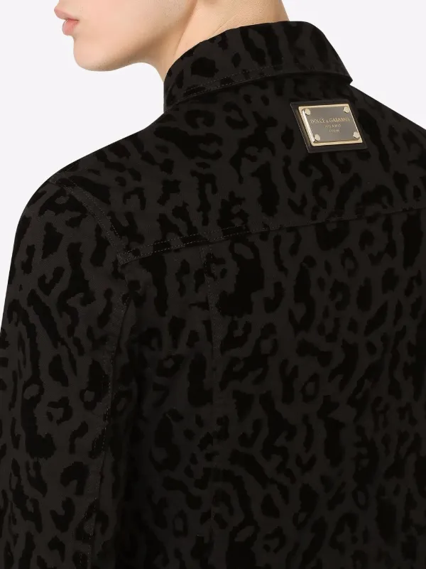 tiger print denim jacket