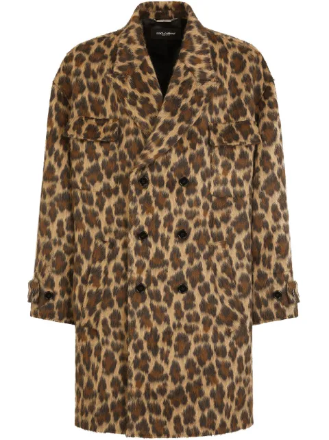 Dolce & Gabbana abrigo con motivo de leopardo